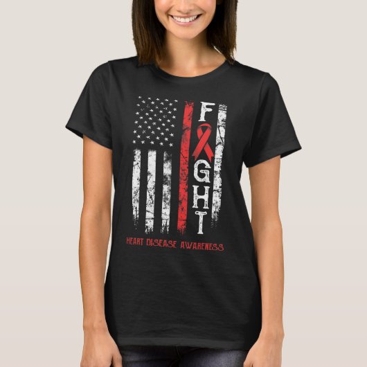 米国疾病戦士フラグ Tシャツ (正面)