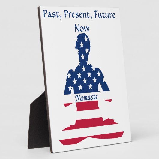 米国瞑想アメリカのヨガ国旗 フォトプラーク (側面)