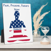 米国瞑想アメリカのヨガ国旗 フォトプラーク (側面)