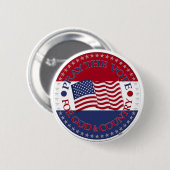 米国祈国旗を掲げた神と国への投票 缶バッジ (正面&裏面)