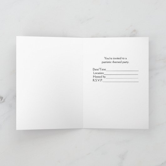 米国祝と共に、愛国主義をテーマにしたパーティー招待状 招待状 (内部)