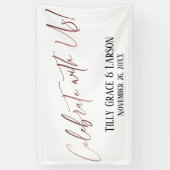 米国祝バラ金ゴールド手書きタイポグラフィ 横断幕 (縦)