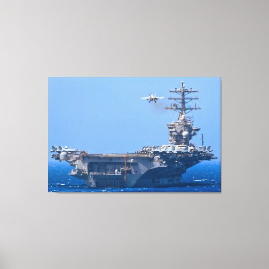 米国空母 – CVN 68 32x48 キャンバスプリント (正面)