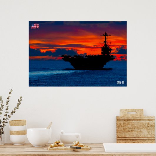米国空母 – CVN-73 ポスター (キッチン)