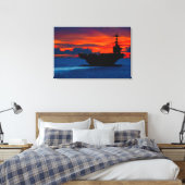 米国空母 – CVN-73 24x36 キャンバスプリント (インサイチュ (寝室))