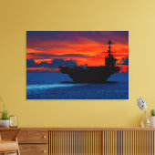 米国空母 – CVN-73 24x36 キャンバスプリント (インサイチュ (リビング))