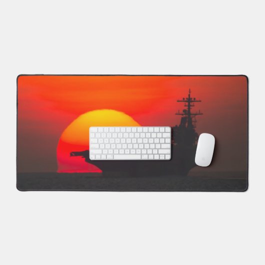 米国空母 – CVN-77 デスクマット (キーボード&マウス)