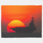 米国空母 – CVN 77 フリースブランケット (正面(横))