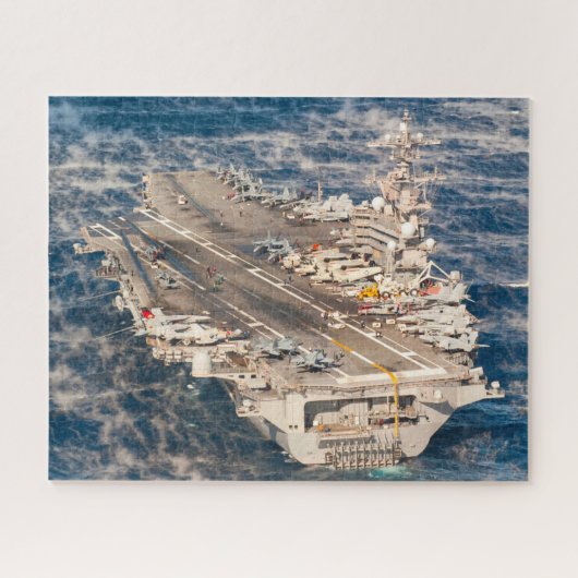 米国空母 – CVN 77 (16x20インチ) ジグソーパズル (横)