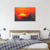 米国空母 – CVN-77 24x36 キャンバスプリント (インサイチュ (寝室))