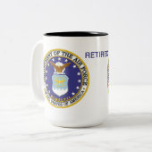 米国空軍コーヒ退職したーマグ ツートーンマグカップ (正面左)