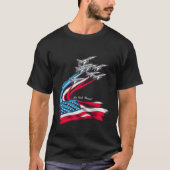 米国空軍機のジェット機 Tシャツ (正面)