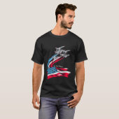 米国空軍機のジェット機 Tシャツ (正面フル)