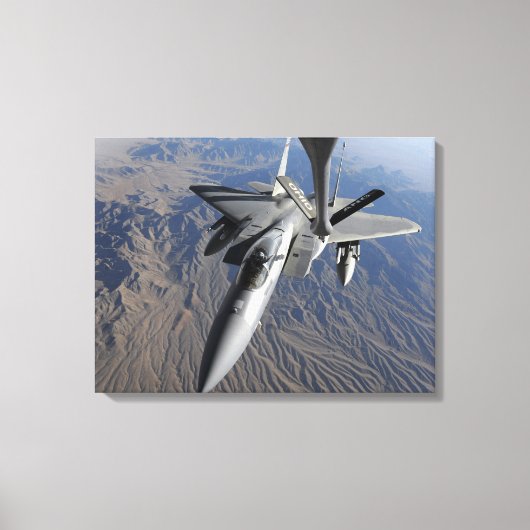 米国空軍F-15ワシ キャンバスプリント (正面)