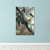 米国空軍F-22ラプターはKCによって給油される – キャンバスプリント (インサイチュ (ウッドフロア))