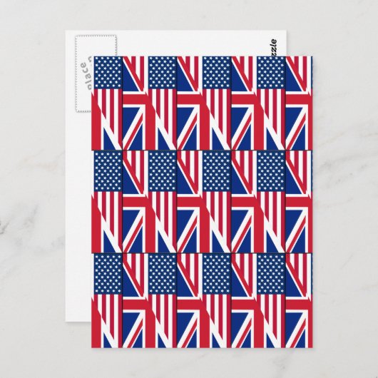 米国籍と英国国旗の両用はがき ポストカード (正面/裏面)
