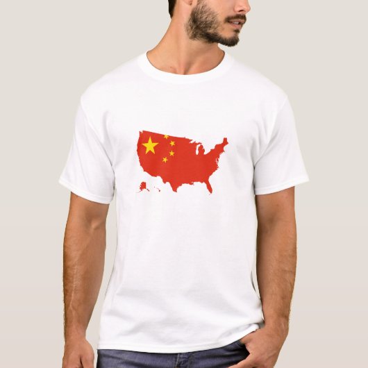 米国米国の中国の中国のな旗 Tシャツ (正面)