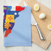 米国米国アメリカ共和国の旗の地図 キッチンタオル (四つ折り)