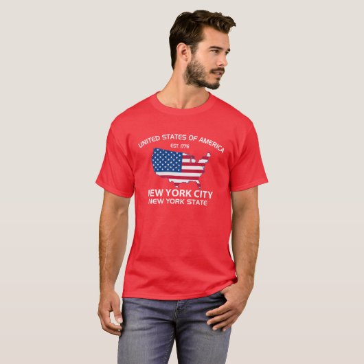 米国米国東部標準時刻。 1776年のニューヨークシティニューヨーク州 Tシャツ (正面フル)