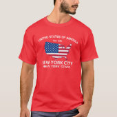 米国米国東部標準時刻。 1776年のニューヨークシティニューヨーク州 Tシャツ (正面)