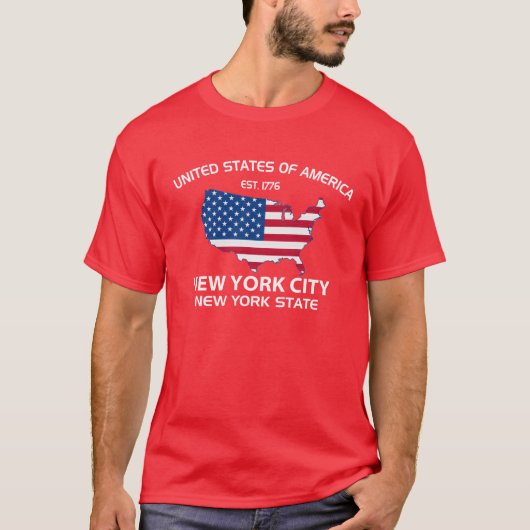 米国米国東部標準時刻。 1776年のニューヨークシティニューヨーク州 Tシャツ (正面)