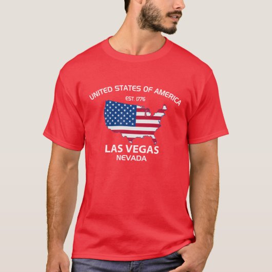 米国米国東部標準時刻。 1776年のラスベガスネバダ都市 Tシャツ (正面)