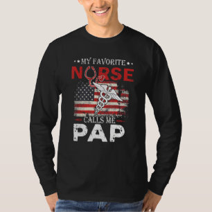 米国素晴らし国旗のナースお気に入りのがPap Stと呼ぶ Tシャツ