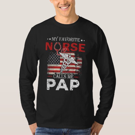 米国素晴らし国旗のナースお気に入りのがPap Stと呼ぶ Tシャツ (正面)