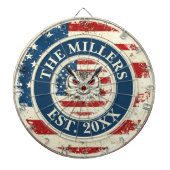 米国素朴国旗カスタムの家族の最盛期7月4日 ダーツボード (正面)