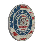 米国素朴国旗カスタムの家族の最盛期7月4日 ダーツボード (正面左)