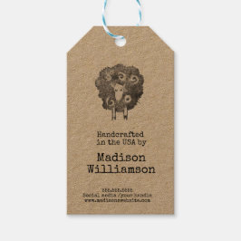 米国素朴手作り |羊のプリント ギフトタグ
