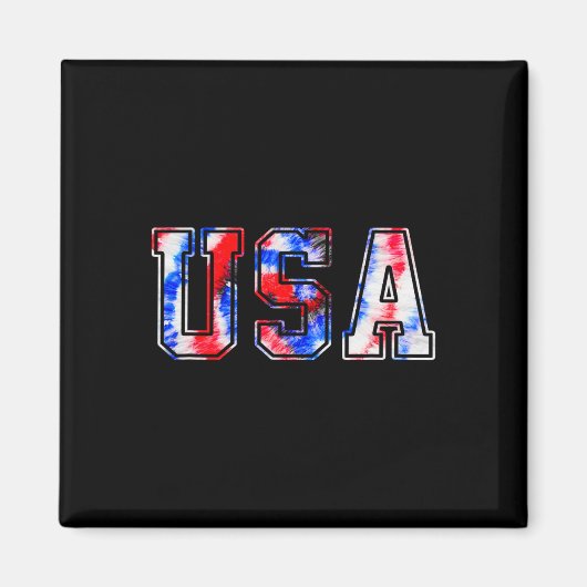 米国絞り染め愛国的赤白青7月M日4日 マグネット (正面)