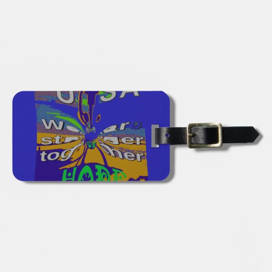 米国統一されたが共に強く望む ラゲッジタグ (正面横)