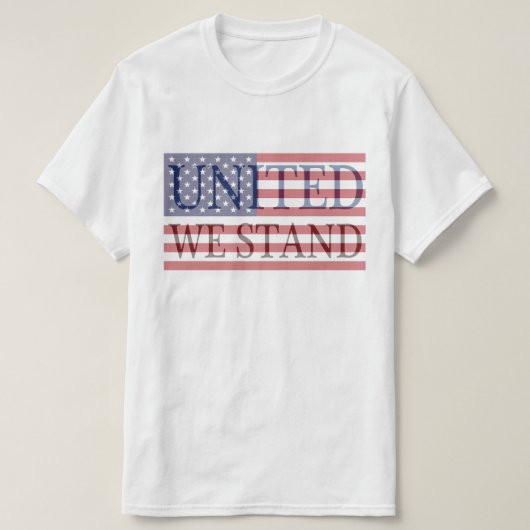 米国統一されたの旗揚げ Tシャツ (デザイン正面)