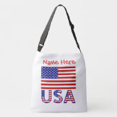 米国統一された州アメリカ国旗パーソナライズされた赤 クロスボディバッグ (裏面)
