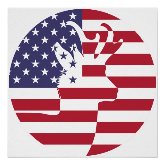 米国統一された州プロングポーンアメリカン国立 ポスター (正面)