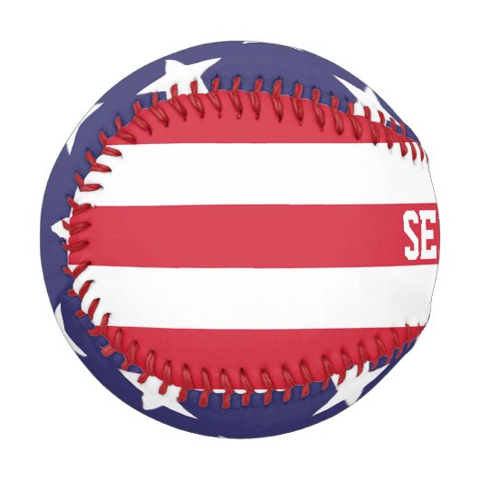 米国統一された州州旗パーソナライズされた 野球ボール (正面左)