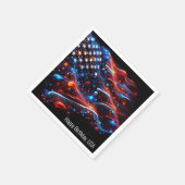 米国絵を描国旗(ばちゃばちゃ)跳ねる7月4日 スタンダードカクテルナプキン (角)