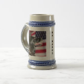 米国縁ど国旗スタインのK9バロスのパトロール ビールジョッキ (正面左)