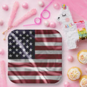 米国羽ばたき国旗の赤、白ストライプ色、星空 ペーパープレート (パーティー)