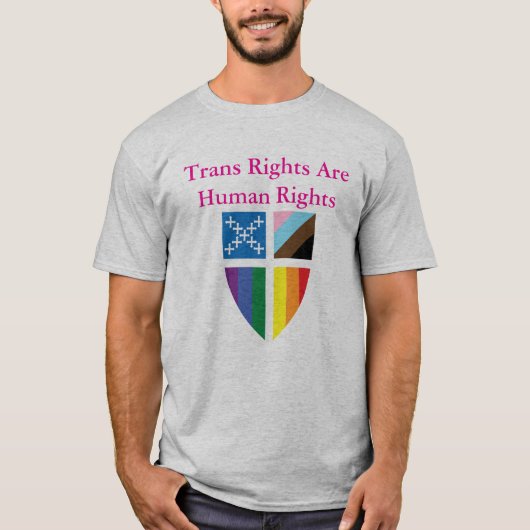 米国聖公会 トランスジェンダーの権利は人権です Tシャツ (正面)