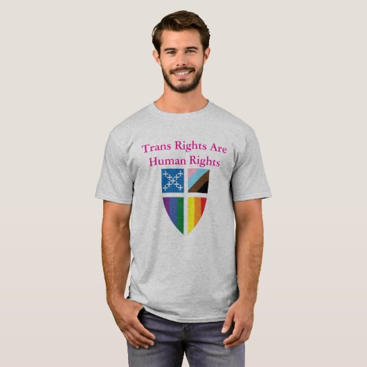 米国聖公会 トランスジェンダーの権利は人権です Tシャツ (正面フル)