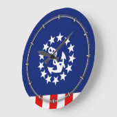 米国航海ののヨット国旗の記号 ラージ壁時計 (傾斜)