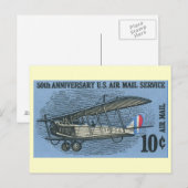 米国航空郵便サービス50周年 ポストカード (正面/裏面)