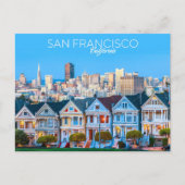 米国色彩の鮮やかサンフランシスコ女性用はがき ポストカード (正面)