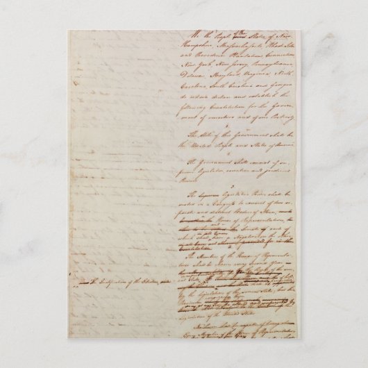 米国荷車を引く憲法の第1号 ポストカード (正面)