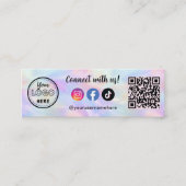 米国虹色Opal Qrコードスタイリッシュに接続 スキニー名刺 (正面)