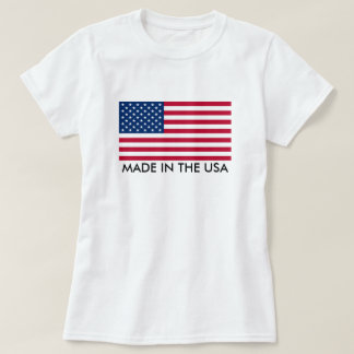 米国製で旗を掲げる Tシャツ