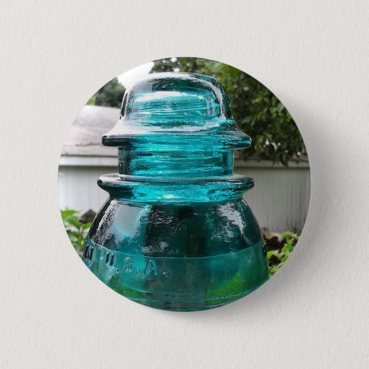 米国製のヴィンテージ絶縁体 缶バッジ (正面)