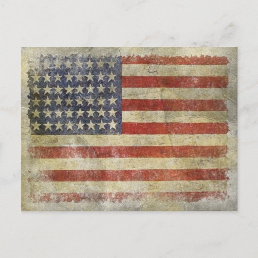 米国製ダーティヴィンテージフラグ付きポストカード ポストカード (正面)